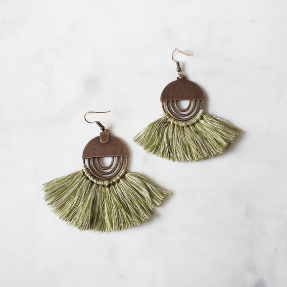 Boho Fringe Earrings - Picture 2 of 4